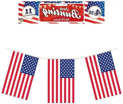 Immagine prodotto di Striscione decorativo da esterno in PVC - Striscione con bandiera degli Stati Uniti - Per esterni - Stampa su entrambi i lati - 366 cm - Rosso-bianco-blu