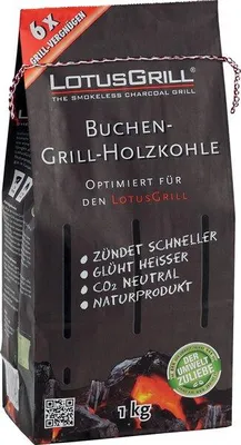 Zdjęcie produktu dla LotusGrill 9208570, Węgiel drzewny Binchotan, 1 kg, 1 szt., Buk, Twarde drewno