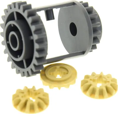 Produktbild von 1xLego Technic Getriebe Differential 24Z neu-dunkel grau Zahnrad beige 6589 6573