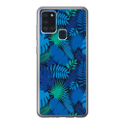 Produktbild von MuchoWow® Handyhülle Schutzhülle Hülle für Samsung Galaxy A21s Tropisch - Design - Blätter Silikon Softcase Handy Hülle - Hartschale