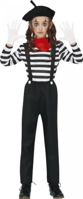 Produktbild von Fiestas Guirca - Pantomime-Kostüm für Kinder Set FG1355 (116) (Weiß/Schwarz)