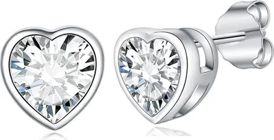 Produktbild von GW Ohrringe Herz 925 Sterling Silber Ohrstecker Damen Geburtstagsgeschenk