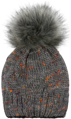 Produktbild von styleBREAKER Damen Strick Bommelmütze Bunt Glitzerfaden, Grau