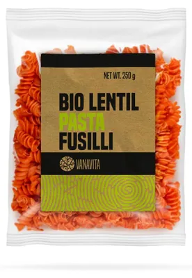 Obrázok produktu pre GymBeam –šošovicové cestoviny – Fusilli – VanaVita, 250 g