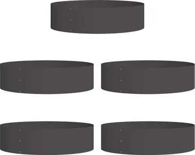 Imagen del producto de vidaXL Aro para plantas, 5 unidades, color , 80 x 80 x 20 cm, acero laminado en frío