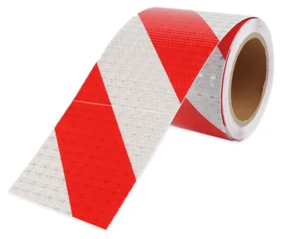 Produktbild von Warnmarkierungsband Reflexband Rot Weiß 10cm 10m