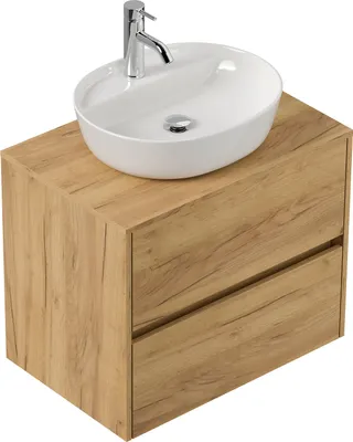 Produktbild von Badmöbel Taifun 70cm mit ovalem Aufsatzwaschbecken eiche gold : Eiche Gold