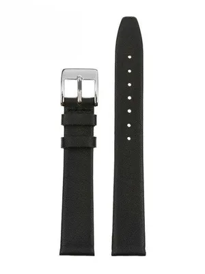 Produktbild von Pacific Uhrenarmband Leder Schwarz 18mm – Echtleder Ersatzarmband für Herren & Damen Uhren, mit Dornschließe,