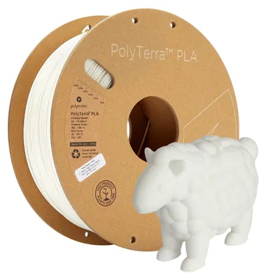 Produktbild von Polymaker PolyTerra PLA Filament Baumwolle White 1.75 mm 1 kg