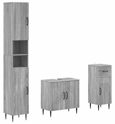 Immagine prodotto di vidaXL Sistema di mobili da bagno in 3 pezzi, modello HAARLEM, realizzato in materiale composito di legno
