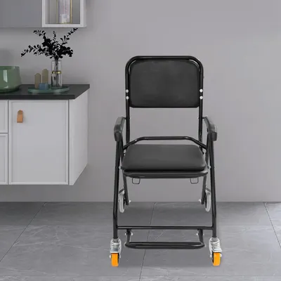Produktbild von Dusch-Toilettenstuhl - Duschstuhl - Badstuhl - Mobilitätsstuhl - Toilettenrollstuhl - Höhenverstellbar