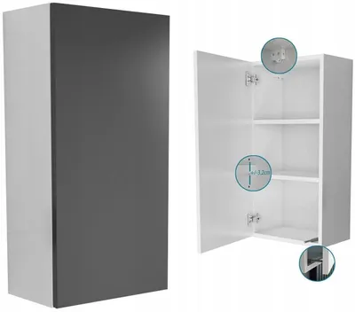 Produktbild von Hängende Badezimmerkommode grau matt 40x80x25 cm