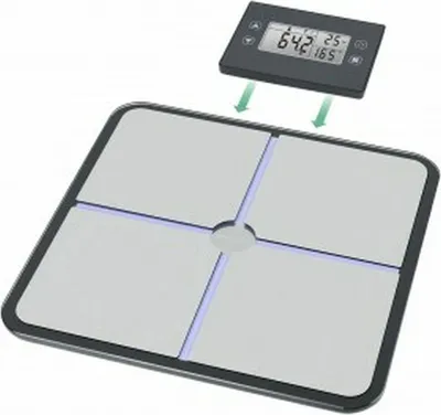 Obrázek produktu pro Medisana BS 460, Elektronická osobní váha, 180 kg, 100 g, Černá, Šedá, kg, lb, ST, Čtverec