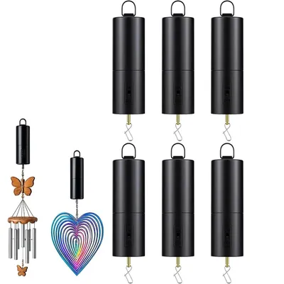 Produktbild von 6 Stück Windspiel Motor, Mobiler Batterie Motor, Hängender Batteriemotor, Schwarzer Rotierender Motor, Batteriebetriebener Windmotor für Windglocke