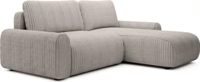 Produktbild von Selsey Lelu – L-Form Ecksofa mit Schlaffunktion, Bettkasten und Cord, beidseitig montierbar, Greige