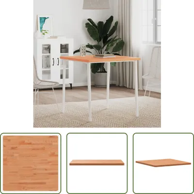 Produktbild von The Living Store Tischplatte 70x70x2,5 cm Quadratisch Massivholz Buche