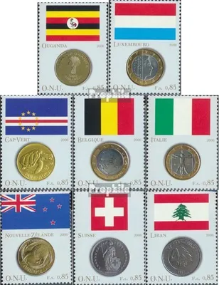 Produktbild von Briefmarken UNO - Genf 2006 Mi 553-560 (kompl.Ausg.) gestempelt Flaggen und Münzen