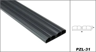 Produktbild von 63cm Zaunlatten hart glatt leicht PVC Balkonbretter Graphit PZL-31