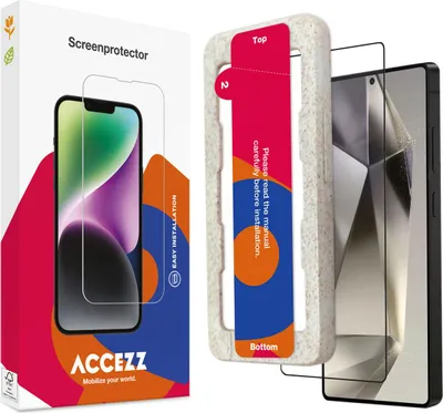 Productafbeelding van Accezz Gehard Glas Full Cover Screenprotector met applicator voor de Samsung Galaxy S25 Ultra