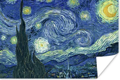 Produktbild von MuchoWow® Poster Sternennacht - Gemälde - Alte Meister - Vincent van Gogh 120x80 cm - Bilder