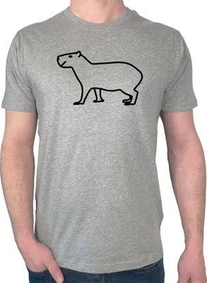 Produktbild von Huuraa Herren T-Shirt Capybara Silhouette M Sport Grey Bio Baumwolle Fairtrade Herrenshirt Geschenkidee