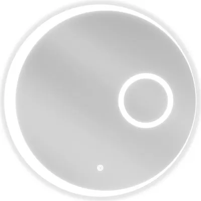 Obrázek produktu pro Mexen Ella podsvícené koupelnové zrcadlo s kosmetickým zrcátkem, Kulaté 60 cm, LED 6000K, ventilátor - 9811-060-060-611-00