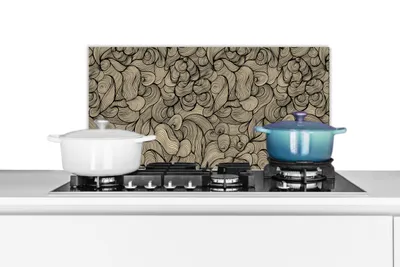 Obrázok produktu pre MuchoWow® Splashback Kuchyňa - Kuchynský backsplash - Ochrana steny pre sporák a drez Abstraktné - línie - vzory 60x30cm Alu-Dibond (alternatíva k