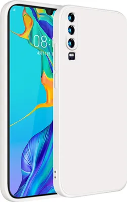 Produktbild von Huawei P30 Hülle, LaimTop Slim Liquid Silikon Gel Gummi Schutzhülle für Huawei P30 Weiß