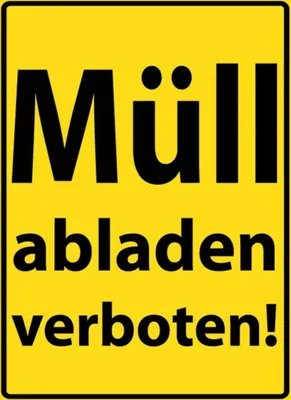 Produktbild von vianmo Holzschild 40x30 cm Müll abladen verboten