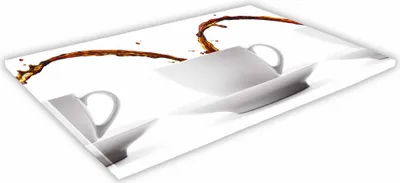 Zdjęcie produktu dla SZKLANA DESKA KUCHENNA 60x30 221d Filiżanki z kawą