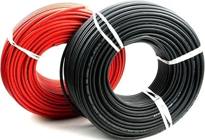 Obrázok produktu pre Solárny kábel, vysoká menovitá napätie, odolná konštrukcia, červená a čierna, 12 AWG – 4 mm², 30 m