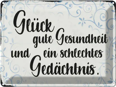Produktbild von vianmo Blechschild 30x40 cm Glück gute Gesundheit Spruch Zitat