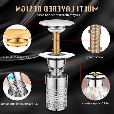 Universeller Abflussstopfen Filter für Küche und Badezimmer, Pop-Up Abfluss-Sieb, geeignet für Waschbecken und Badewanne