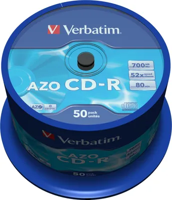 Produktbild von Verbatim CD-R AZO Crystal, Spindel, Cyanine/Azo Dye