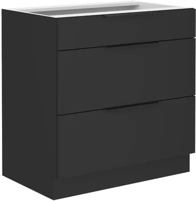 Immagine prodotto di Mobiletto con cassetti inferiore SAJU - larghezza 80 cm, nero