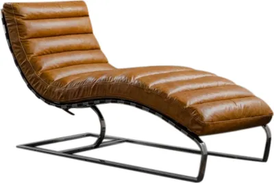 Produktbild von KAWOLA Relaxliege SIRY Polsterliege Leder cognac