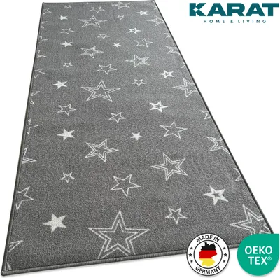 Image de Tapis de sol Dots&Stars Tapis pour enfants pour garçons et filles Grey Stars 80 x 150 cm