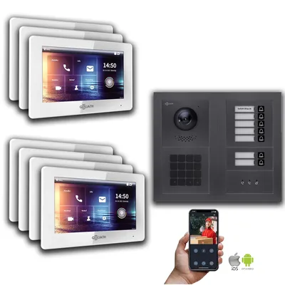Produktbild von IP 2-Draht BUS Türsprechanlage MFH Anthrazit : 7 Zoll Weiß : Unterputzdose Monitor Farbe: 7 Zoll Weiß Montage: Unterputzdose