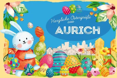 Produktbild von vianmo Holzschild 12x18 cm Ostergrüße AURICHFest