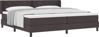 Obrázek produktu pro vidaXL Skříňová postel s čelem tmavě hnědá 200 x 200 cm látka
