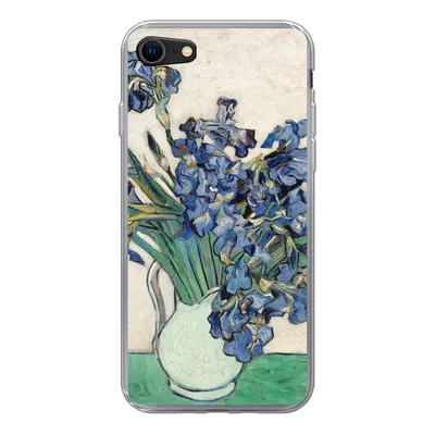 Produktbild von MuchoWow® Handyhülle Schutzhülle Hülle für iPhone 7 Stilleben mit Schwertlilien - Vincent van Gogh Silikon Softcase Handy Hülle - Kartenhalter