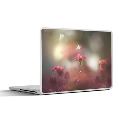 Produktbild von MuchoWow® Laptop Aufkleber Sticker Cover Schmetterling - Blumen - Frühling 40x30 cm - Laptop Dekoration - Selbstklebend