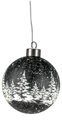 Produktbild von LED Hängekugel 10 cm Schwarz mit Timer 6h/18h WeihnachtsNachbildungation formano