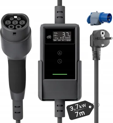 Zdjęcie produktu dla Przenośna ładowarka dé EV 3,7kW Typ 2 na gniazdko 230V schuko 7m