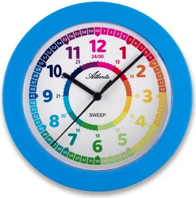 Produktbild von Atlanta Wanduhr für Kinder, blau, Ø 22 cm
