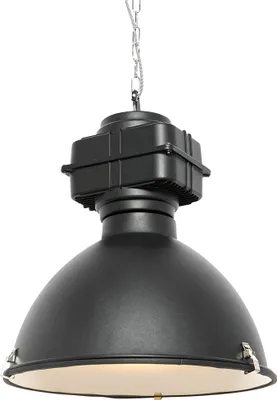 Produktbild von QAZQA - Industrie I Vintage I Industrie I Vintage I Hängelampe I Pendellampe I Pendelleuchte schwarz 53,5 cm - Sicko I Wohnzimmer I Schlafzimmer - Aluminium Rund - LED geeignet E27