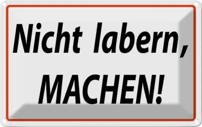 Image de vianmo Plaque en tôle 20x30 cm Nicht labern machen
