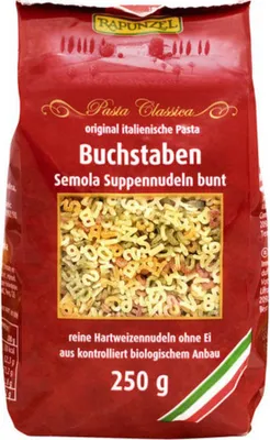 Produktbild von Rapunzel Buchstaben-Suppennudeln, Semola  250g