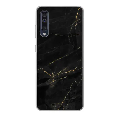 Produktbild von MuchoWow® Handyhülle Schutzhülle Hülle für Samsung Galaxy A50 Marmor - Schwarz - Gold - Chic - Marmoroptik - Design Silikon Softcase Handy Hülle - Mobiltelefonhülle