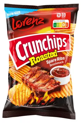 Zdjęcie produktu dla Crunchips Pieczone Żeberka Ziemniaczane Chipsy o Smaku Mięsnym 110g